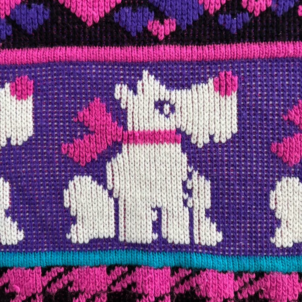 Vintage Kids Sweater. Adorable Scottie Dog Design. Bright & Colorful Size 10/12 - Picture 3 of 5